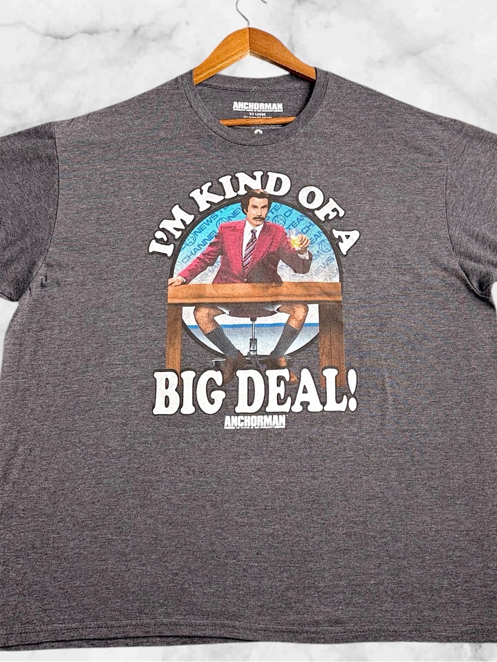 Anchorman Ron Burgundy Men’s 2XL Graphic T Shirt I’m Kind of a Big Deal 2013